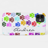 Farbige Paws, Muster, Hundepaws, Ihr Name Case-Mate iPhone Hülle (Rückseite (Horizontal))