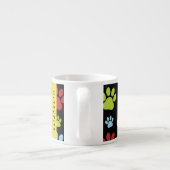 Farbige Paws, Muster, Hundepaws, Ihr Name Espressotasse (Rückseite)