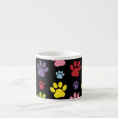 Farbige Paws, Muster, Hundepaws, Ihr Name Espressotasse (Vorderseite)