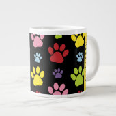 Farbige Paws, Muster, Hundepaws, Ihr Name Jumbo-Tasse (Vorderseite Rechts)