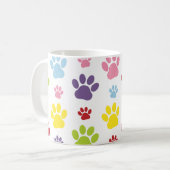 Farbige Paws, Muster, Hundepaws, Ihr Name Kaffeetasse (Vorderseite Links)