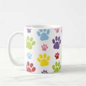 Farbige Paws, Muster, Hundepaws, Ihr Name Kaffeetasse (Links)