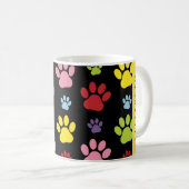 Farbige Paws, Muster, Hundepaws, Ihr Name Kaffeetasse (VorderseiteRechts)
