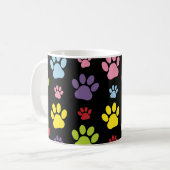 Farbige Paws, Muster, Hundepaws, Ihr Name Kaffeetasse (Vorderseite Links)