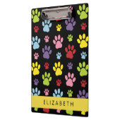 Farbige Paws, Muster, Hundepaws, Ihr Name Klemmbrett (Links)