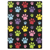 Farbige Paws, Muster, Hundepaws, Ihr Name Klemmbrett (Rückseite)