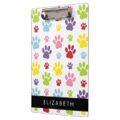 Farbige Paws, Muster, Hundepaws, Ihr Name Klemmbrett (Links)