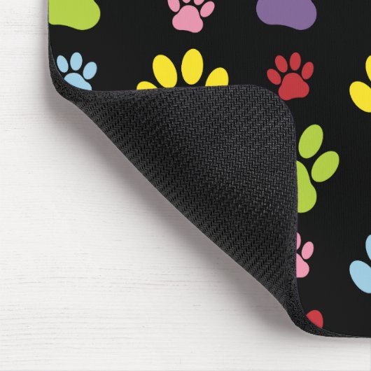 Farbige Paws, Muster, Hundepaws, Ihr Name Mousepad (Ecke)