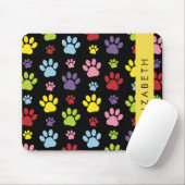 Farbige Paws, Muster, Hundepaws, Ihr Name Mousepad (Mit Mouse)