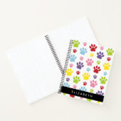 Farbige Paws, Muster, Hundepaws, Ihr Name Notizblock (Innenseite)