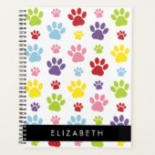 Farbige Paws, Muster, Hundepaws, Ihr Name Planer (Vorderseite)