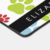Farbige Paws, Muster, Hundepaws, Ihr Name Schreibtischunterlage (Ecke)