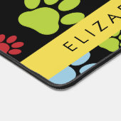 Farbige Paws, Muster, Hundepaws, Ihr Name Schreibtischunterlage (Ecke)