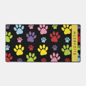 Farbige Paws, Muster, Hundepaws, Ihr Name Schreibtischunterlage (Vorderseite)