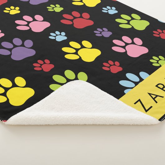 Farbige Paws, Muster, Hundepaws, Ihr Name Sherpadecke (3/4)