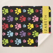 Farbige Paws, Muster, Hundepaws, Ihr Name Sherpadecke (Vorderseite (Horizontal))