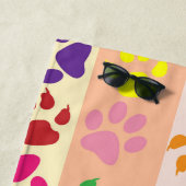 Farbige Paws, Muster, Hundepaws, Ihr Name Strandtuch (Beispiel)