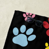 Farbige Paws, Muster, Hundepaws, Ihr Name Strandtuch (Beispiel)