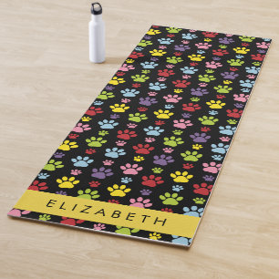 Farbige Paws, Muster, Hundepaws, Ihr Name Yogamatte