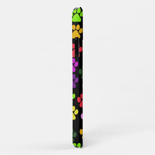 Farbige Paws, Muster, Hundepaws, Monogramm Case-Mate iPhone Hülle (Hinten/Rechts)