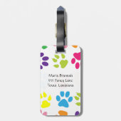 Farbige Paws, Muster, Hundepaws, Monogramm Gepäckanhänger (Rückseite vertikal)