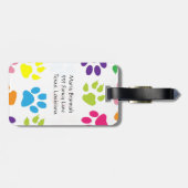 Farbige Paws, Muster, Hundepaws, Monogramm Gepäckanhänger (Rückseite horizontal)