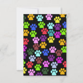 Farbige Paws, Muster, Hundeschlitten, Hochzeit RSVP Karte (Rückseite)