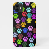 Farbige Paws, Muster, Hundeschlitten, Paw Prints Case-Mate iPhone Hülle (Rückseite)