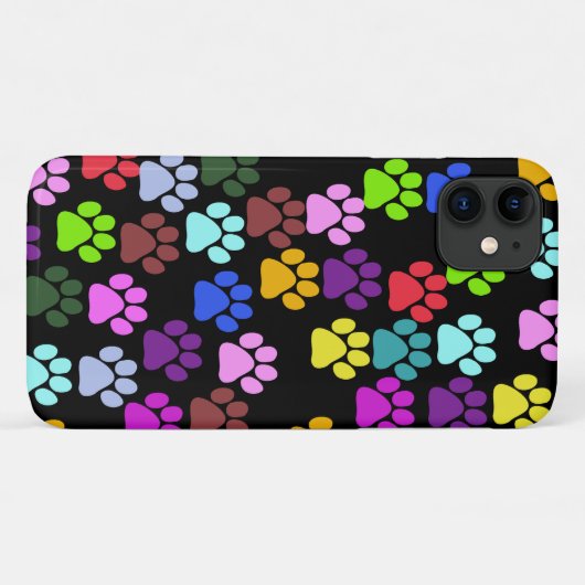 Farbige Paws, Muster, Hundeschlitten, Paw Prints Case-Mate iPhone Hülle (Rückseite (Horizontal))