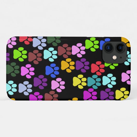 Farbige Paws, Muster, Hundeschlitten, Paw Prints Case-Mate iPhone Hülle (Rückseite (Horizontal))