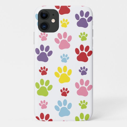 Farbige Paws, Muster, Hundeschlitten, Paw Prints Case-Mate iPhone Hülle (Rückseite)