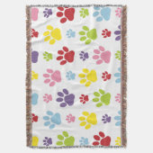 Farbige Paws, Muster, Hundeschlitten, Paw Prints Decke (Vorderseite Vertikal)