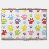 Farbige Paws, Muster, Hundeschlitten, Paw Prints Decke (Vorderseite)