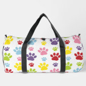Farbige Paws, Muster, Hundeschlitten, Paw Prints Duffle Bag (Rückseite)