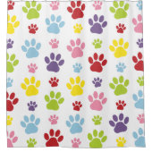 Farbige Paws, Muster, Hundeschlitten, Paw Prints Duschvorhang (Vorderseite)