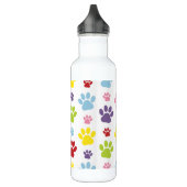 Farbige Paws, Muster, Hundeschlitten, Paw Prints Edelstahlflasche (Links)