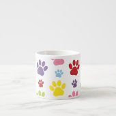 Farbige Paws, Muster, Hundeschlitten, Paw Prints Espressotasse (Vorderseite)
