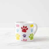 Farbige Paws, Muster, Hundeschlitten, Paw Prints Espressotasse (Vorderseite Rechts)