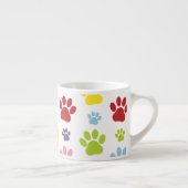 Farbige Paws, Muster, Hundeschlitten, Paw Prints Espressotasse (Rechts)