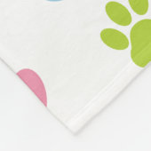 Farbige Paws, Muster, Hundeschlitten, Paw Prints Fleecedecke (Ecke)