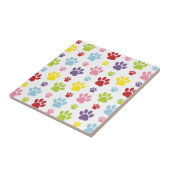 Farbige Paws, Muster, Hundeschlitten, Paw Prints Fliese (Seite)