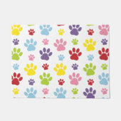 Farbige Paws, Muster, Hundeschlitten, Paw Prints Fußmatte (Vorderseite)