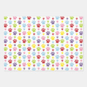 Farbige Paws, Muster, Hundeschlitten, Paw Prints Geschenkpapier Set (Vorderseite 3)
