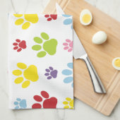 Farbige Paws, Muster, Hundeschlitten, Paw Prints Geschirrtuch (Viertel Falte)