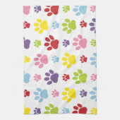 Farbige Paws, Muster, Hundeschlitten, Paw Prints Geschirrtuch (Vertikal)