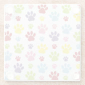 Farbige Paws, Muster, Hundeschlitten, Paw Prints Glasuntersetzer (Rückseite)