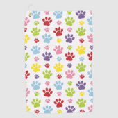 Farbige Paws, Muster, Hundeschlitten, Paw Prints Golfhandtuch (Vorderseite)