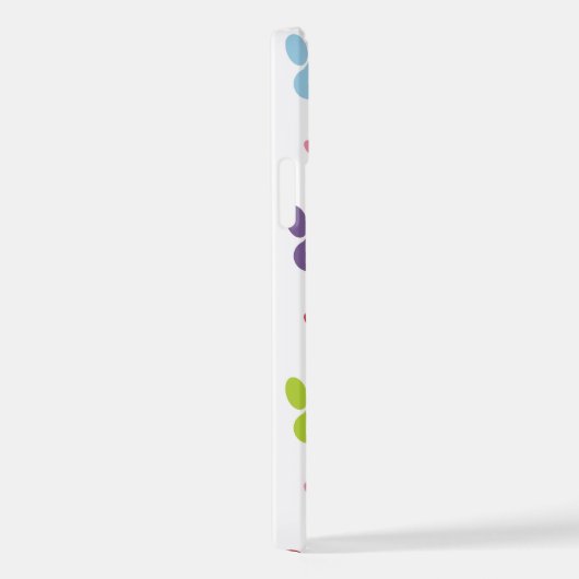 Farbige Paws, Muster, Hundeschlitten, Paw Prints iPhone Hülle (Rechte Seite)