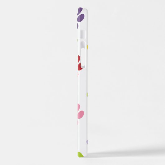 Farbige Paws, Muster, Hundeschlitten, Paw Prints iPhone Hülle (Linke Seite)