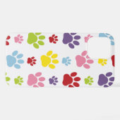 Farbige Paws, Muster, Hundeschlitten, Paw Prints iPhone Hülle (Rückseite (Horizontal))